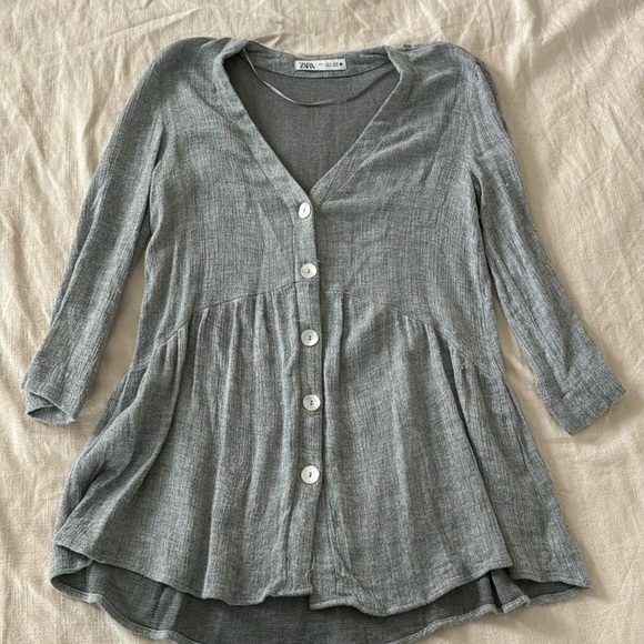 ZARA Peplum Button Down Tunic - Picture 1 of 3
